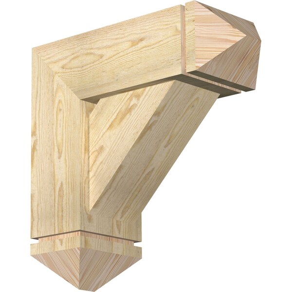 Ekena Millwork Traditional Arts and Crafts Rough Sawn Bracket w/ Offset Brace, Douglas Fir, 8"W x 22"D x 22"H BKT0806X22X22TRA03RDF - main